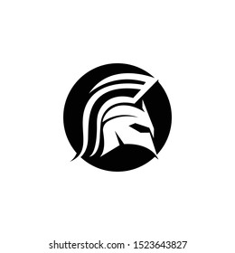 Spartan helmet logo template vector icon design