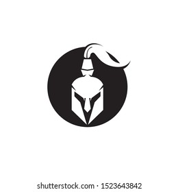 Spartan helmet logo template vector icon design