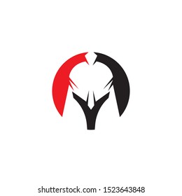 Spartan helmet logo template vector icon design