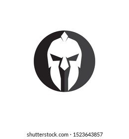 Spartan helmet logo template vector icon design