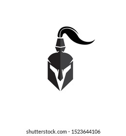 Spartan helmet logo template vector icon design