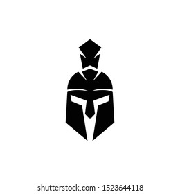 Spartan helmet logo template vector icon design