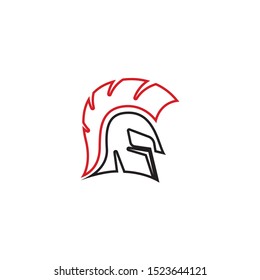 Spartan helmet logo template vector icon design