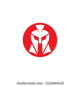 Spartan helmet logo template vector icon design