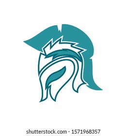 Spartan helmet logo template vector icon design