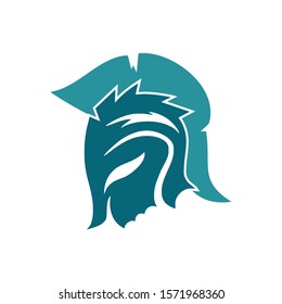 Spartan helmet logo template vector icon design