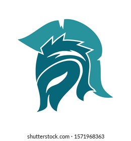 Spartan helmet logo template vector icon design
