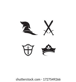 Spartan helmet logo template vector icon design