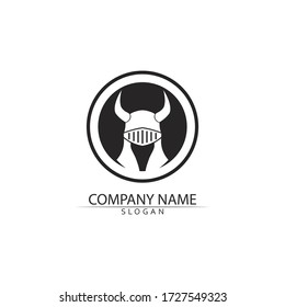 Spartan helmet logo template vector icon design