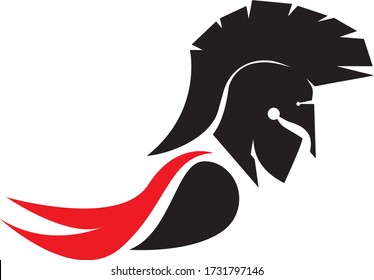 Diseño de icono vectorial de la plantilla del logotipo del casco espartano