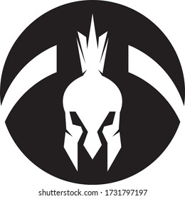 Spartan helmet logo template vector icon design