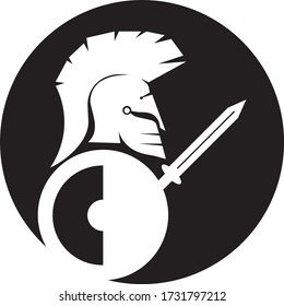 Spartan helmet logo template vector icon design