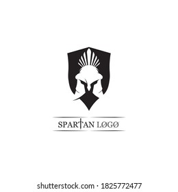 Spartan helmet logo template vector icon design