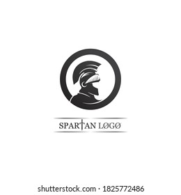 Spartan helmet logo template vector icon design