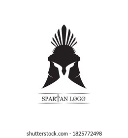 Spartan helmet logo template vector icon design