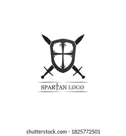 Spartan helmet logo template vector icon design