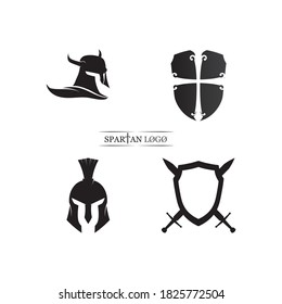 Spartan helmet logo template vector icon design