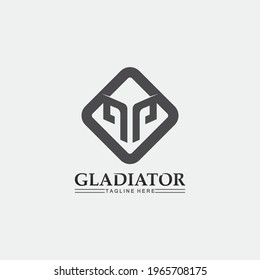 Spartan helmet logo template vector icon design warriors, soldier, gladiator logo and vector 