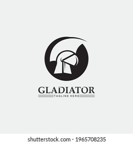 Bildvorlage für Spartan-Helm-Logo, Vektorsymbol-Design-Krieger, Soldat, Gladiator-Logo und Vektorsymbol 