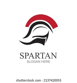 Spartan helmet logo template vector icon design