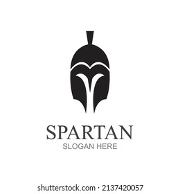 Spartan helmet logo template vector icon design