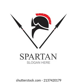 Diseño de icono vectorial de la plantilla del logotipo del casco espartano