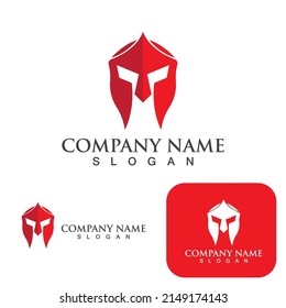 Spartan helmet logo template vector icon design
