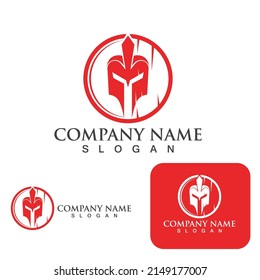 Spartan helmet logo template vector icon design