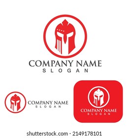 Spartan helmet logo template vector icon design