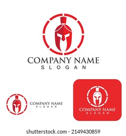 Diseño de icono vectorial de la plantilla del logotipo del casco espartano