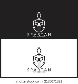 Spartan helmet logo template vector icon design