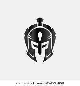 Spartan helmet logo template vector icon illustration design with modern style