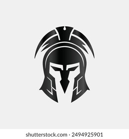 Spartan helmet logo template vector icon illustration design with modern style