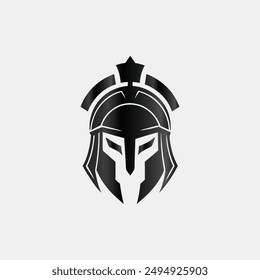 Spartan helmet logo template vector icon illustration design with modern style