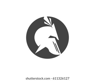 Spartan helmet logo template vector icon