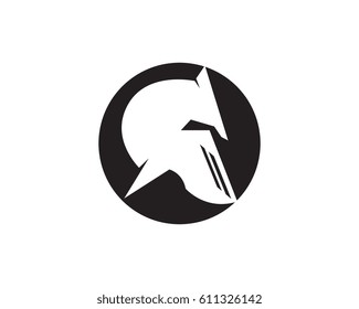Spartan helmet logo template vector icon
