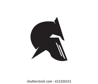 Spartan helmet logo template vector icon