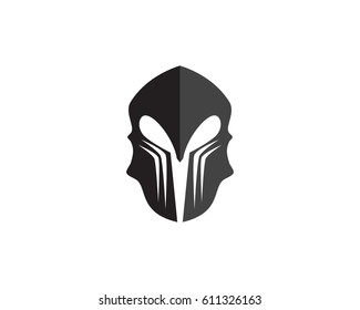 Spartan helmet logo template vector icon