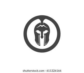 Spartan helmet logo template vector icon
