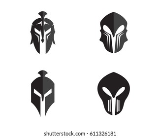 Spartan helmet logo template vector icon
