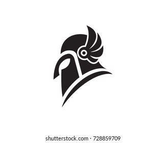 Spartan helmet logo template vector icon design