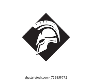 Spartan helmet logo template vector icon design