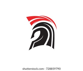 Spartan helmet logo template vector icon design