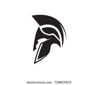 Spartan helmet logo template vector icon design