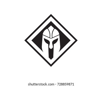 Spartan helmet logo template vector icon design