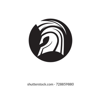Spartan helmet logo template vector icon design