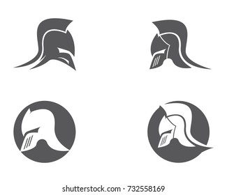 Spartan helmet logo template vector icon
