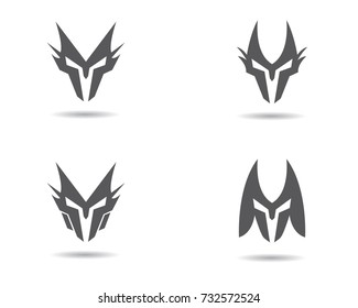Spartan helmet logo template vector icon