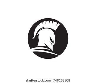 Spartan helmet logo template vector icon design