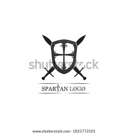 Spartan helmet logo template vector icon design